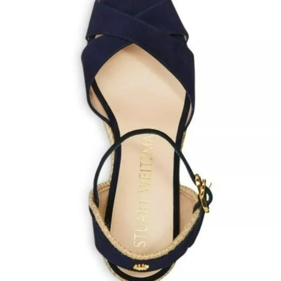 Stuart Weitzman Mirela Espadrille Wedge Sandals 8W - Picture 5 of 10